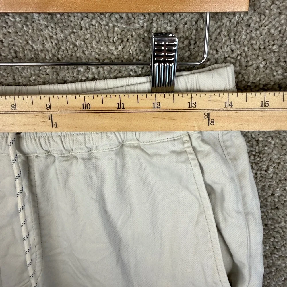 Faherty Mens XS All Day Shorts Cream Organic Cotton Linen Blend Drawstring